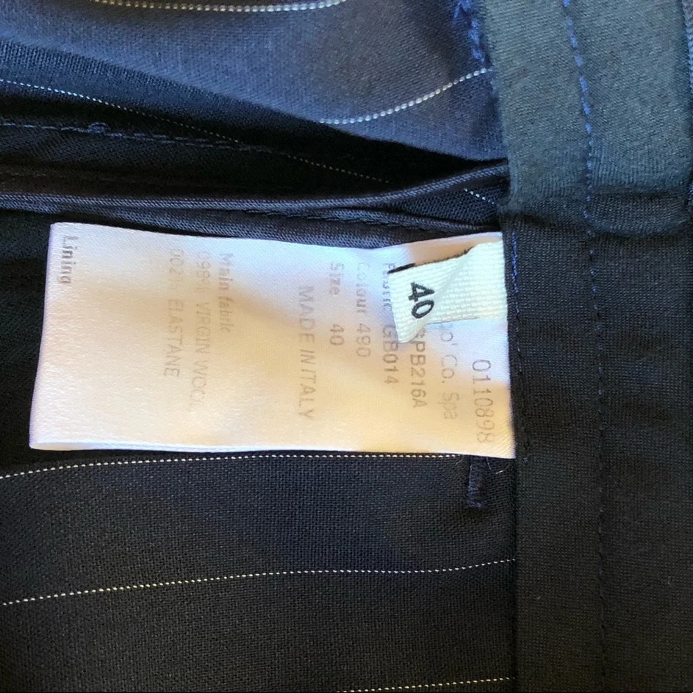 Jean Paul Gaultier dark navy pinstriped knee length pants - Picture 9 of 10